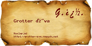 Grotter Éva névjegykártya